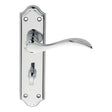 This is an image of a Carlisle Brass - Madrid Lever on WC Backplate - Polished Chrome that is availble to order from Trade Door Handles in Kendal.