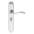 This is an image of a Carlisle Brass - Andros Lever on Long WC Backplate - Polished Chrome that is availble to order from Trade Door Handles in Kendal.