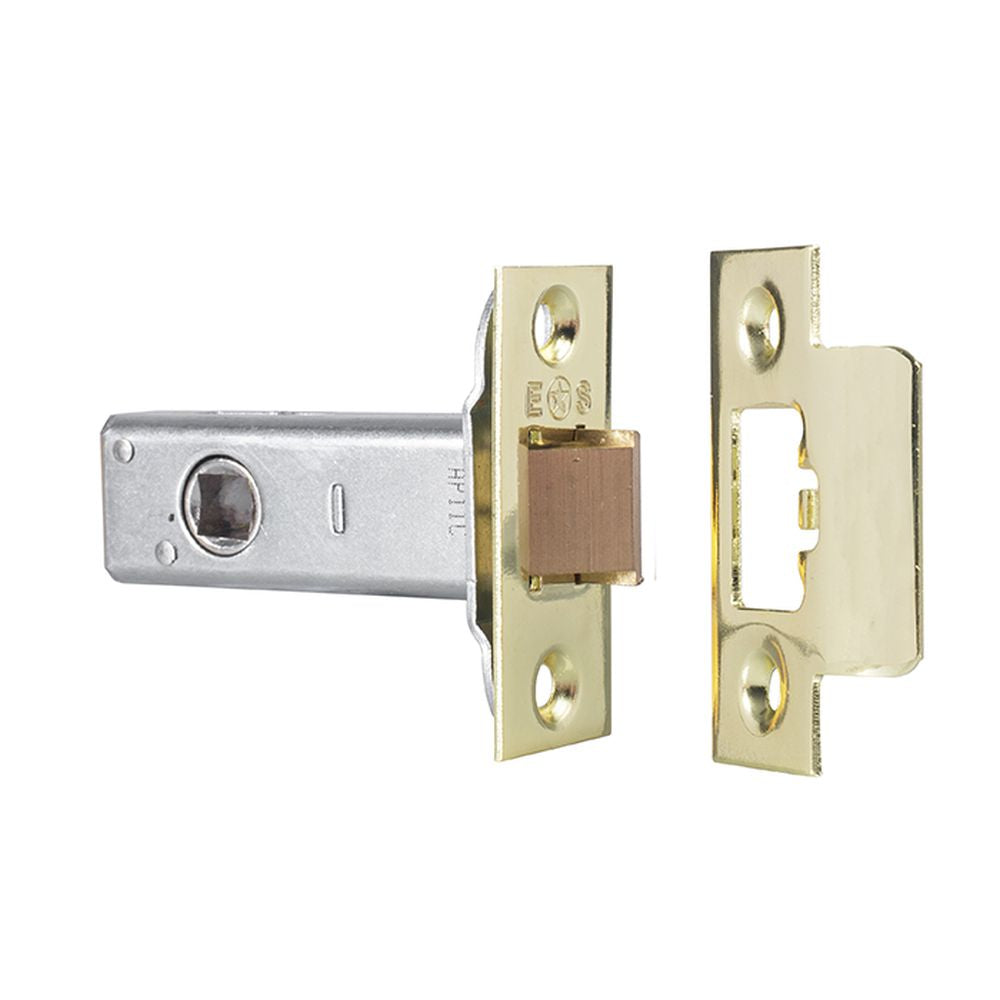 This is an image of a Carlisle Brass - Tubular Latch Heavy Sprung 64mm - Polished Brass that is availble to order from Trade Door Handles in Kendal.