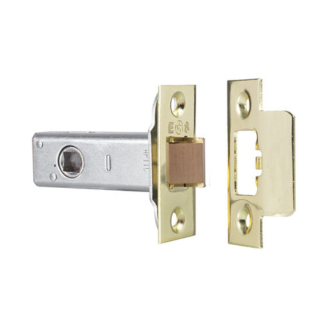 This is an image of a Carlisle Brass - Tubular Latch Heavy Sprung 64mm - Polished Brass that is availble to order from Trade Door Handles in Kendal.