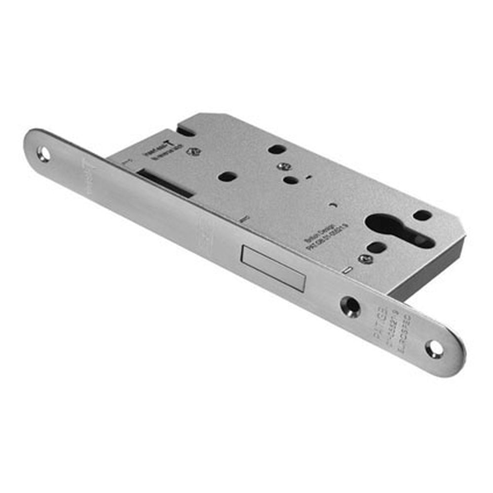 This is an image of a Eurospec - Euro Profile Deadlock Radius - Satin Stainless Steel that is availble to order from Trade Door Handles in Kendal.