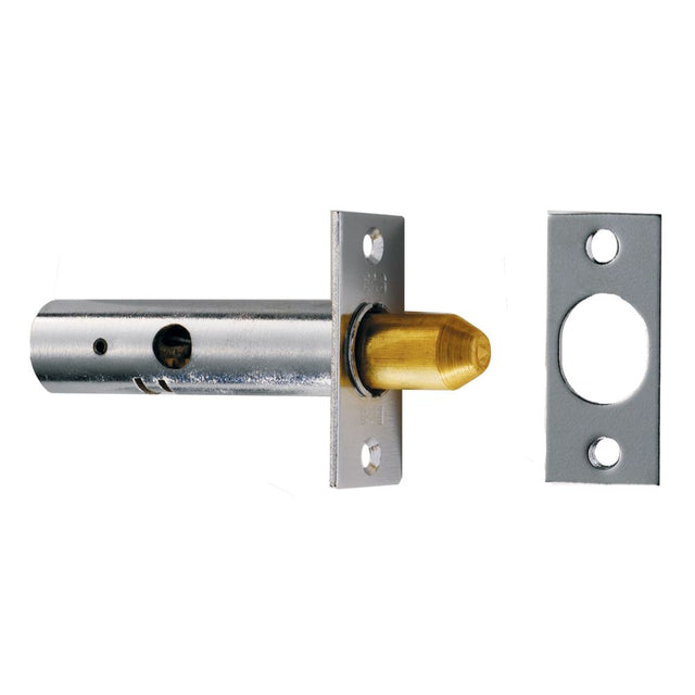 This is an image of a Eurospec - Door Security Bolt - Satin Chrome that is availble to order from Trade Door Handles in Kendal.