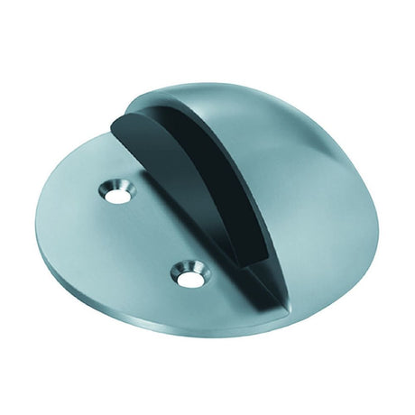 This is an image of a Eurospec - Floor Mounted Door Stop - Shielded (Large) - Satin Stainless Steel that is availble to order from Trade Door Handles in Kendal.