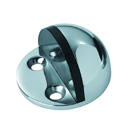 This is an image of a Eurospec - Floor Mounted Door Stop - Shielded (Small) - Bright Stainless Steel that is availble to order from Trade Door Handles in Kendal.