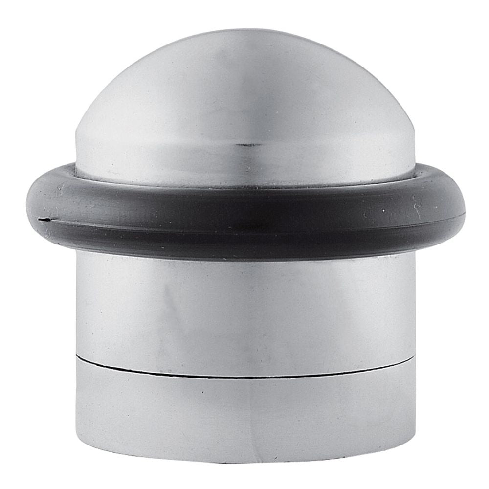 This is an image of a Carlisle Brass - Floor Mounted Door Stop - Satin Chrome that is availble to order from Trade Door Handles in Kendal.