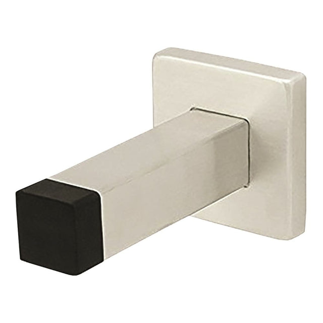 This is an image of a Eurospec - Steelworx Square Skirting Door Stop - Satin Stainless Steel that is availble to order from Trade Door Handles in Kendal.