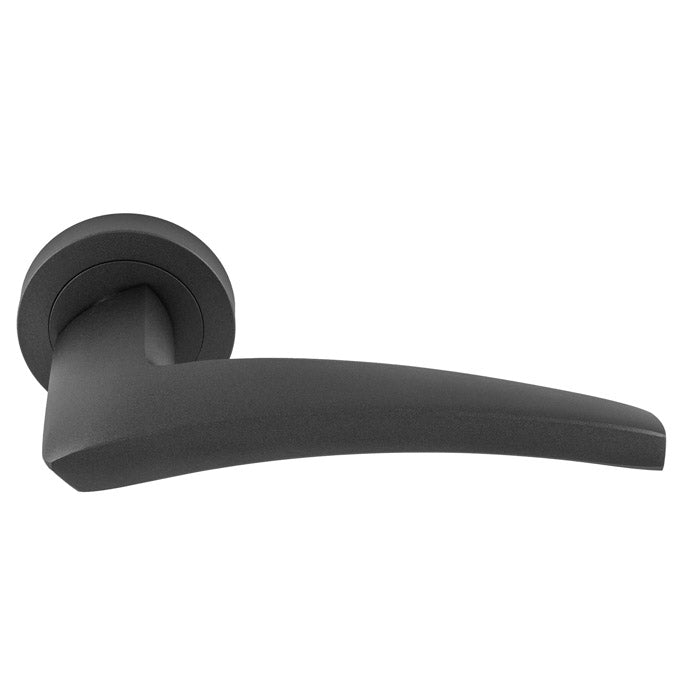 This is an image of a Manital - Dune lever on Round Rose - Anthracite du5ant that is availble to order from Trade Door Handles in Kendal.