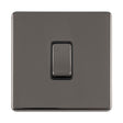 This is an image showing Eurolite Concealed 3mm 1 Gang 10Amp 2Way Switch - Black Nickel (With Black Trim) ecbn1swb available to order from trade door handles, quick delivery and discounted prices.