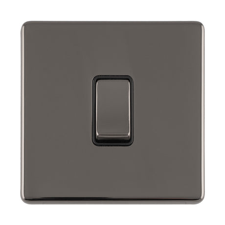 This is an image showing Eurolite Concealed 3mm 1 Gang 10Amp 2Way Switch - Black Nickel (With Black Trim) ecbn1swb available to order from trade door handles, quick delivery and discounted prices.