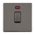 This is an image showing Eurolite Concealed 3mm 1 Gang 20Amp Dp Switch - Black Nickel (With Black Trim) ecbn20adpswnb available to order from trade door handles, quick delivery and discounted prices.