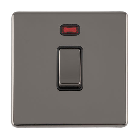 This is an image showing Eurolite Concealed 3mm 1 Gang 20Amp Dp Switch - Black Nickel (With Black Trim) ecbn20adpswnb available to order from trade door handles, quick delivery and discounted prices.