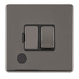 This is an image showing Eurolite Concealed 3mm 13Amp Switched Fuse Spur With Neon - Black Nickel (With Black Trim) ecbnswffob available to order from trade door handles, quick delivery and discounted prices.