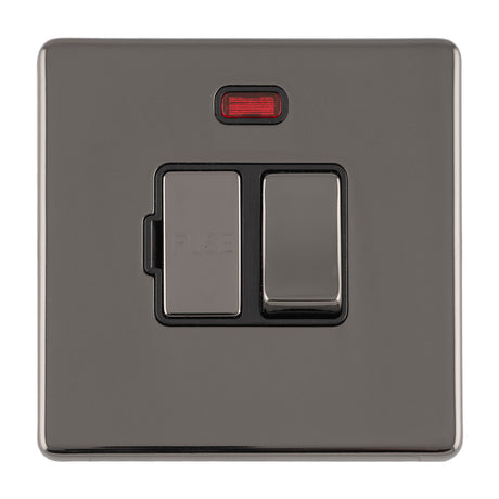 This is an image showing Eurolite Concealed 3mm 13Amp Switched Fuse Spur - Black Nickel (With Black Trim) ecbnswfnb available to order from trade door handles, quick delivery and discounted prices.