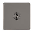 This is an image showing Eurolite Concealed 3mm 1 Gang 10Amp 2Way Toggle Switch Black Nickel Plate - Black Nickel (With Black Trim) ecbnt1sw available to order from trade door handles, quick delivery and discounted prices.