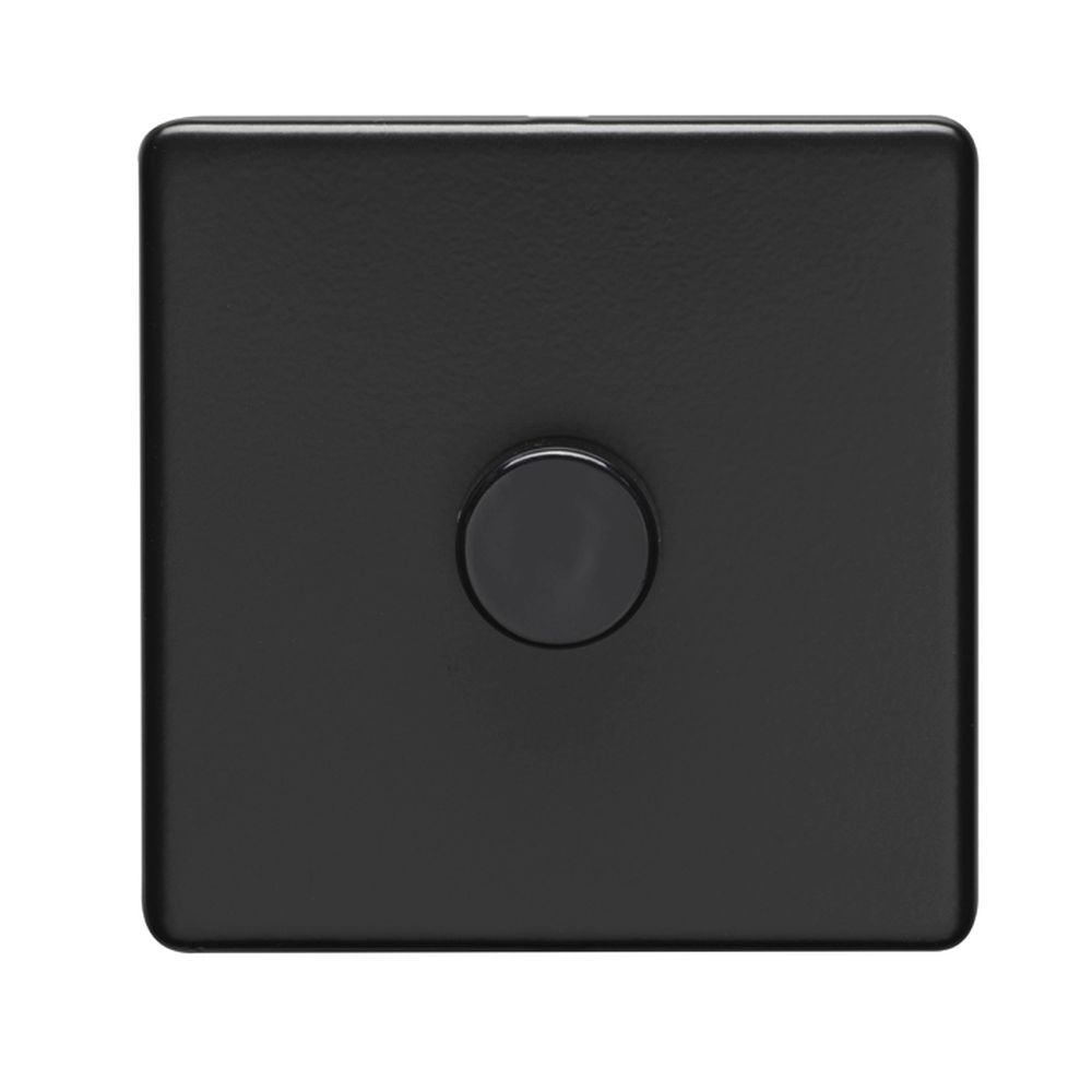 This is an image showing Eurolite Concealed 3mm 1 Gang Dimmer - Matt Black (With Black Trim) ecmb1dled available to order from trade door handles, quick delivery and discounted prices.