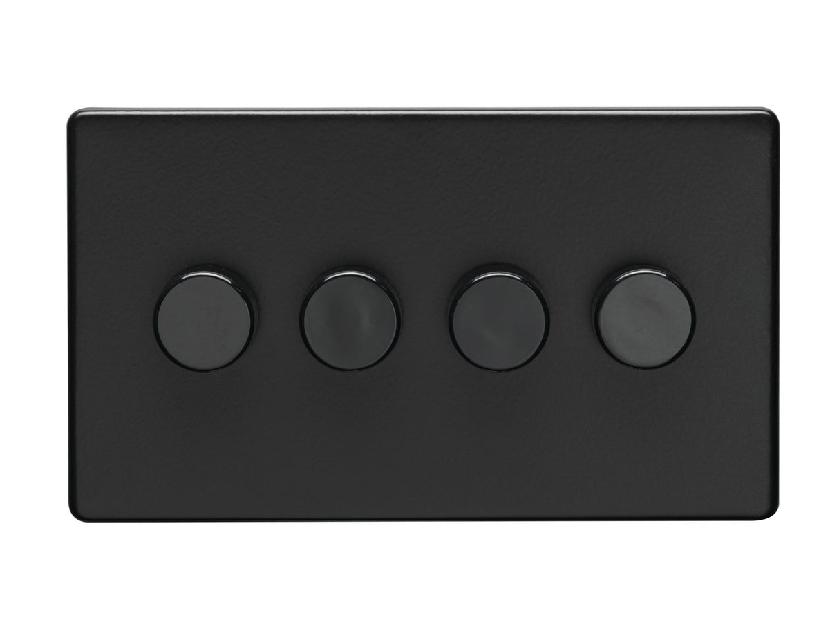 This is an image showing Eurolite 4 Gang Dimmer - Matt Blackecmb4dled available to order from trade door handles, quick delivery and discounted prices.