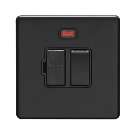 This is an image showing Eurolite Concealed 3mm Switched Fuse Spur - Matt Black (With Black Trim) ecmbswfnb available to order from trade door handles, quick delivery and discounted prices.