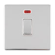 This is an image showing Eurolite Concealed 3mm 1 Gang 20Amp Dp Switch & Neon - Polished Chrome (With White Trim) ecpc20adpswnw available to order from trade door handles, quick delivery and discounted prices.