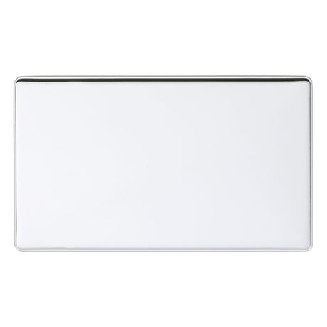 This is an image showing Eurolite Concealed 6mm Double Blank Plate - Polished Chrome  available to order from trade door handles, quick delivery and discounted prices.