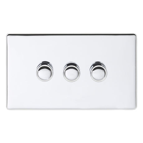This is an image showing Eurolite Concealed 6mm 3 Gang Dimmer - Polished Chrome  available to order from trade door handles, quick delivery and discounted prices.