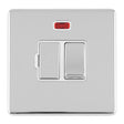 This is an image showing Eurolite Concealed 3mm 13Amp Switched Fuse Spur With Neon - Polished Chrome (With White Trim) ecpcswfnw available to order from trade door handles, quick delivery and discounted prices.