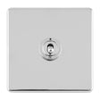 This is an image showing Eurolite Concealed 3mm 1 Gang 10Amp 2Way Toggle Switch Polished Chrome Plate - Polished Chrome (With White Trim) ecpct1sw available to order from trade door handles, quick delivery and discounted prices.