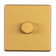 This is an image showing Eurolite Concealed 3mm 1 Gang Dimmer - Satin Brass (With Black Trim) ecsb1dled available to order from trade door handles, quick delivery and discounted prices.