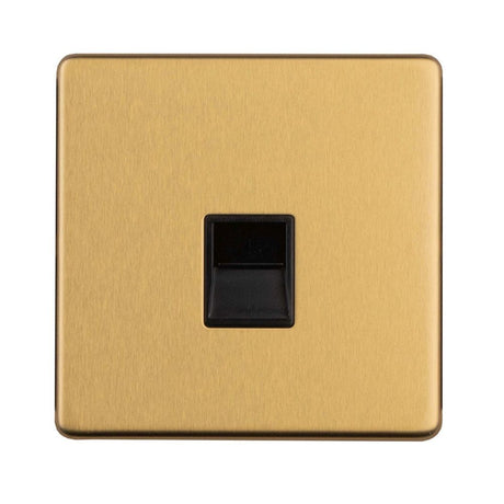 This is an image showing Eurolite Concealed 3mm Telephone Slave - Satin Brass ecsb1slb available to order from trade door handles, quick delivery and discounted prices.