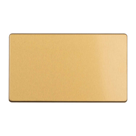 This is an image showing Eurolite Concealed 3mm 2 Gang Double Blank Plate - Satin Brass ecsb2bb available to order from trade door handles, quick delivery and discounted prices.