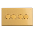 This is an image showing Eurolite 4 Gang Dimmer - Satin brassecsb4dled available to order from trade door handles, quick delivery and discounted prices.