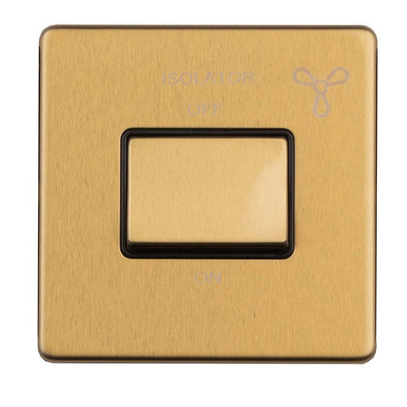 This is an image showing Eurolite Concealed 3mm 6Amp fan Isolator Switch - Satin Brass  available to order from trade door handles, quick delivery and discounted prices.