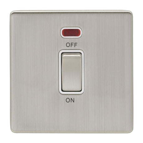 This is an image showing Eurolite Concealed 6mm 45Amp Switch with Neon Indicator - Satin Nickel  available to order from trade door handles, quick delivery and discounted prices.