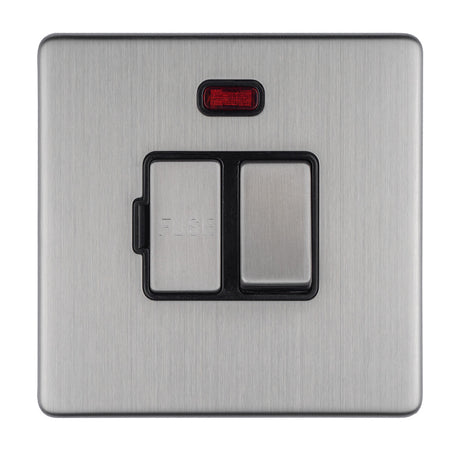 This is an image showing Eurolite Concealed 3mm 13Amp Switched Fuse Spur With Neon - Stainless Steel (With Matching Trim) ecssswfnb available to order from trade door handles, quick delivery and discounted prices.