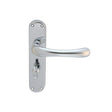 This is an image of a Manital - Ibra Lever on WC Backplate - Polished Chrome that is availble to order from Trade Door Handles in Kendal.