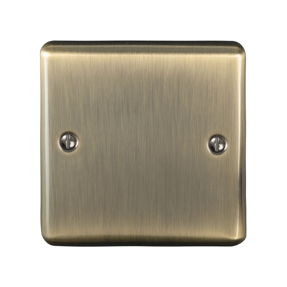 This is an image showing Eurolite Enhance Decorative Single Blank Plate - Antique Brass en1babb available to order from trade door handles, quick delivery and discounted prices.