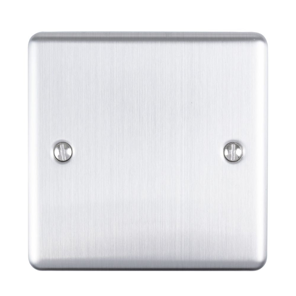 This is an image showing Eurolite Enhance Decorative Single Blank Plate - Satin Stainless Steel en1bss available to order from trade door handles, quick delivery and discounted prices.