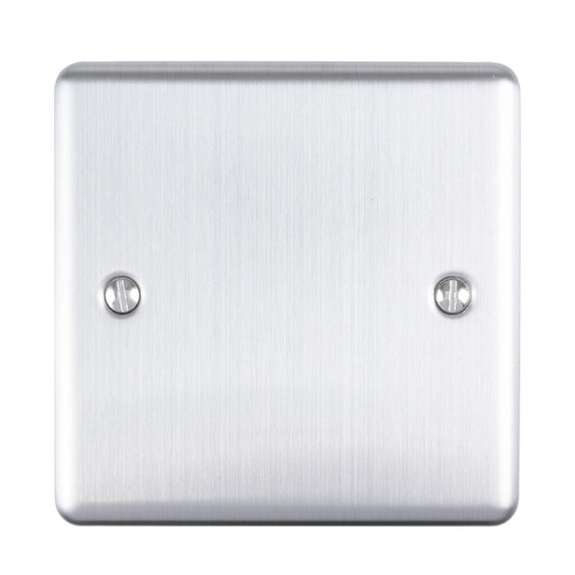 This is an image showing Eurolite Enhance Decorative Single Blank Plate - Satin Stainless Steel en1bss available to order from trade door handles, quick delivery and discounted prices.