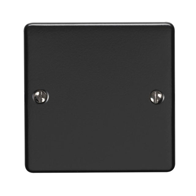 This is an image showing Eurolite Enhance Decorative Single Blank Plate - Matt Black en1bmbb available to order from trade door handles, quick delivery and discounted prices.