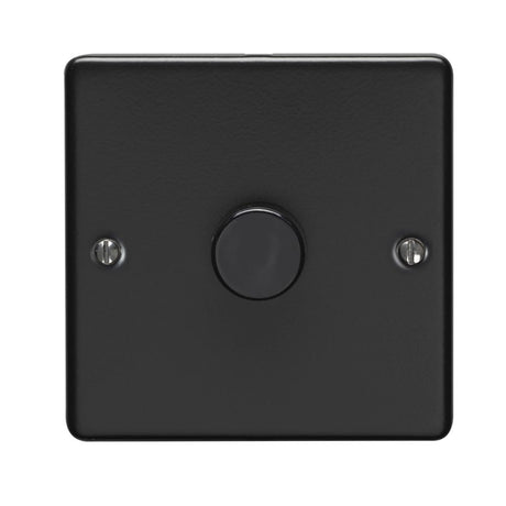 This is an image showing Eurolite Enhance Decorative 1 Gang Dimmer - Matt Black en1dledmbb available to order from trade door handles, quick delivery and discounted prices.