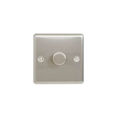 This is an image showing Eurolite Enhance Decorative 1 Gang Dimmer - Satin Stainless Steel en1dledss available to order from trade door handles, quick delivery and discounted prices.