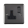 This is an image showing Eurolite Enhance Decorative 1 Gang Socket - Black Nickel (With Black Trim) en1sobnb available to order from trade door handles, quick delivery and discounted prices.