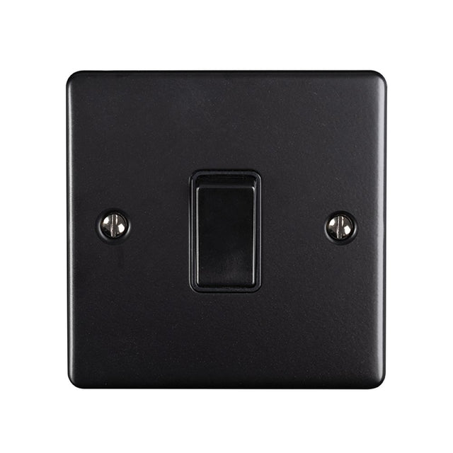 This is an image showing Eurolite Enhance Decorative 1 Gang Switch - Matt Black (With Black Trim) en1swmbb available to order from trade door handles, quick delivery and discounted prices.