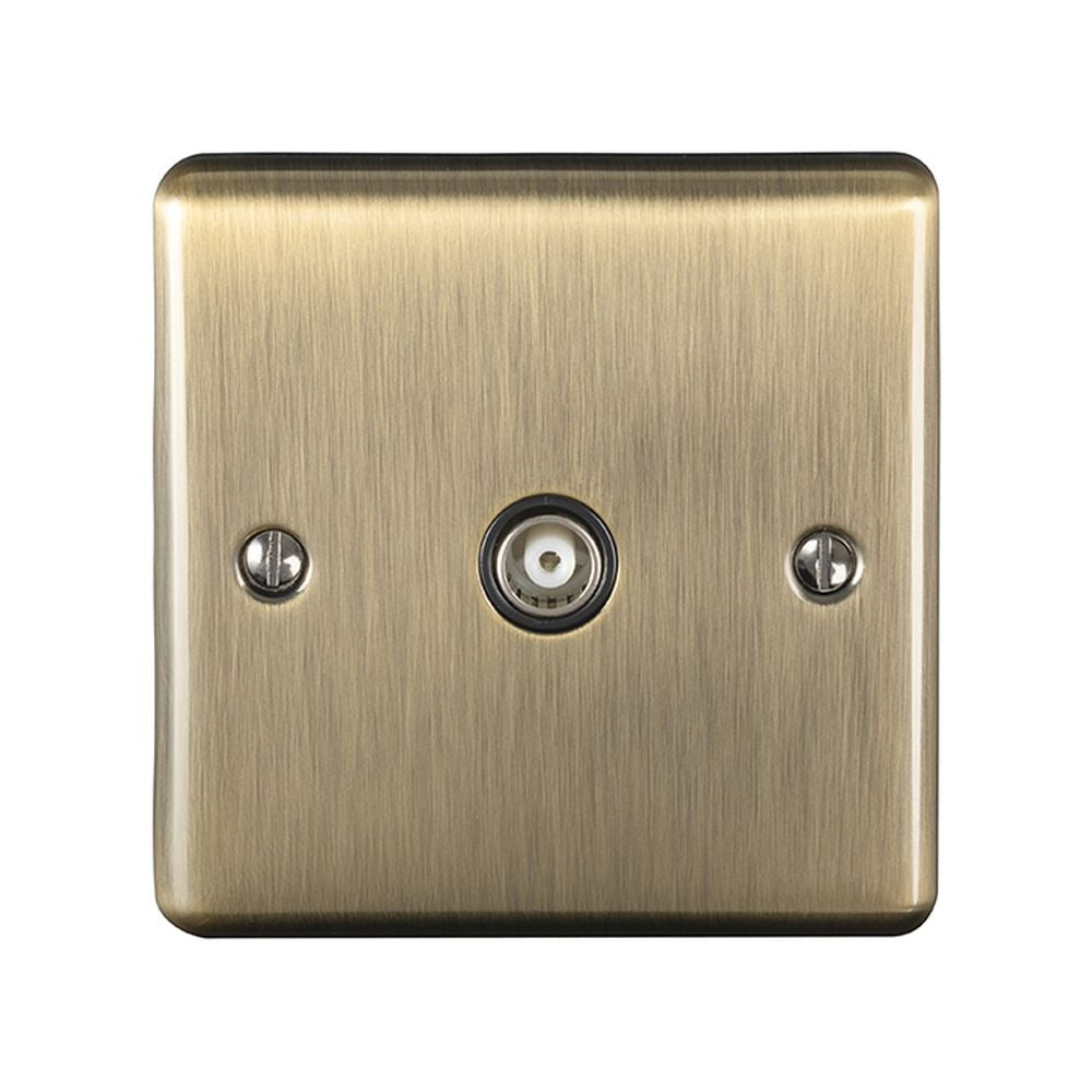 This is an image showing Eurolite Enhance Decorative TV - Antique Brass (With Black Trim) en1tvabb available to order from trade door handles, quick delivery and discounted prices.