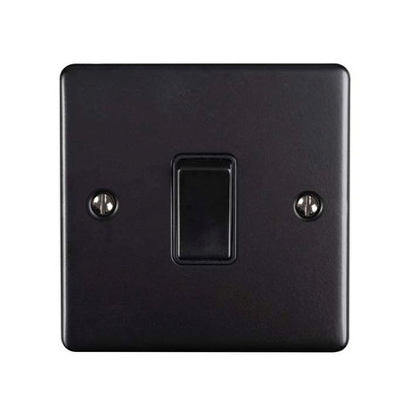 This is an image showing Eurolite Enhance Decorative 20Amp Switch - Matt Black (With Black Trim) en20aswmbb available to order from trade door handles, quick delivery and discounted prices.