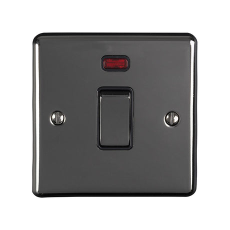 This is an image showing Eurolite Enhance Decorative 20Amp Switch with Neon Indicator - Black Nickel (With Black Trim) en20aswnbnb available to order from trade door handles, quick delivery and discounted prices.