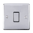 This is an image showing Eurolite Enhance Decorative 20Amp Switch - Polished Chrome (With Black Trim) en20aswpcb available to order from trade door handles, quick delivery and discounted prices.