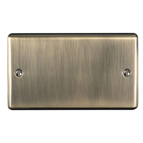 This is an image showing Eurolite Enhance Decorative Double Blank Plate - Antique Brass en2babb available to order from trade door handles, quick delivery and discounted prices.