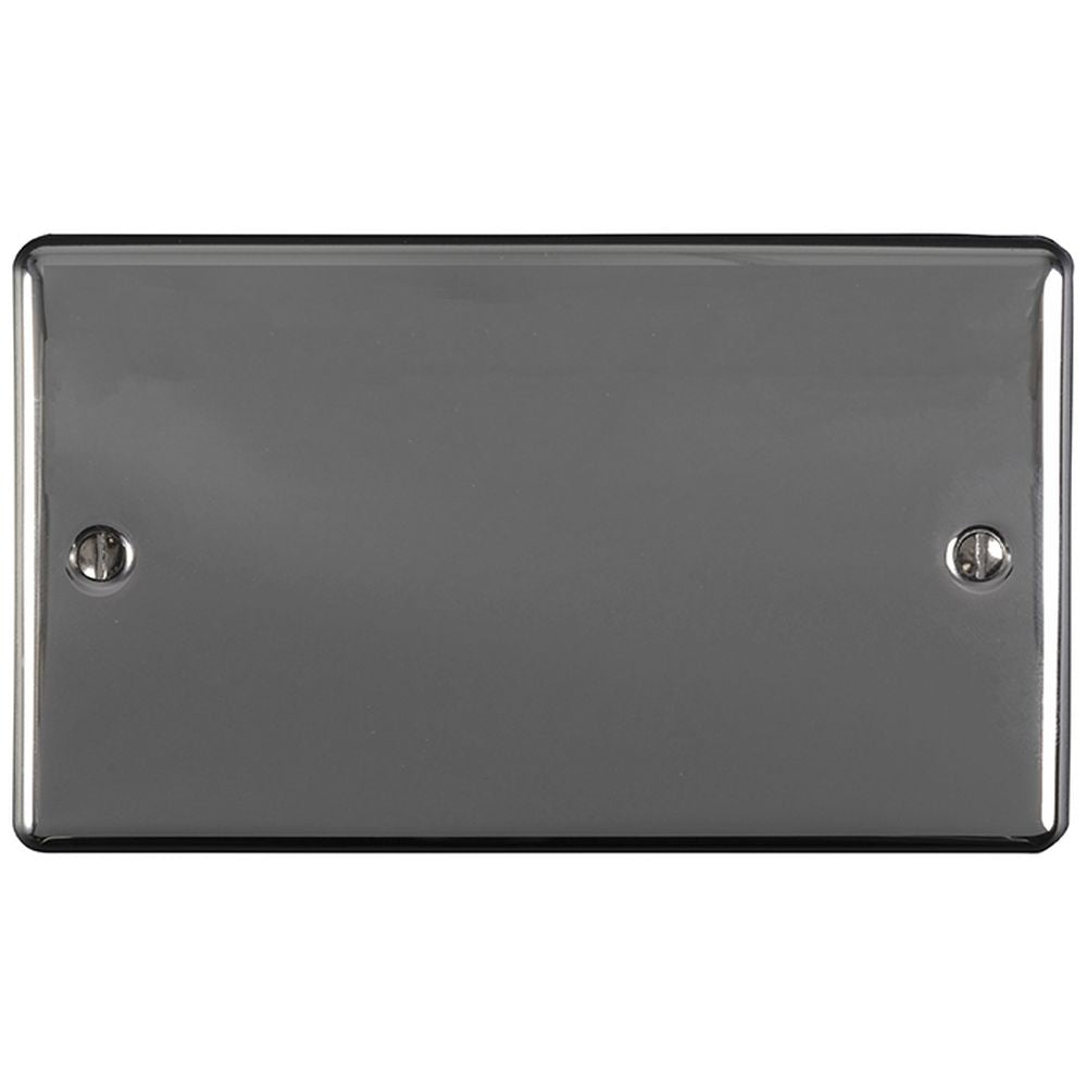 This is an image showing Eurolite Enhance Decorative Double Blank Plate - Black Nickel en2bbn available to order from trade door handles, quick delivery and discounted prices.