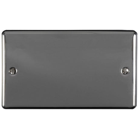 This is an image showing Eurolite Enhance Decorative Double Blank Plate - Black Nickel en2bbn available to order from trade door handles, quick delivery and discounted prices.