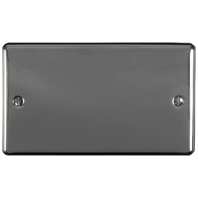 This is an image showing Eurolite Enhance Decorative Double Blank Plate - Black Nickel en2bbn available to order from trade door handles, quick delivery and discounted prices.